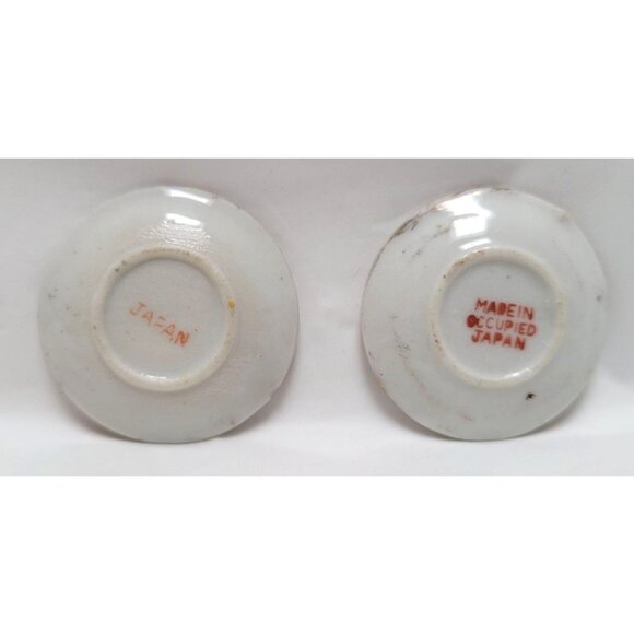 Vintage 8 Piece Miniature Maruyama Hand Painted Porcelain Tea Set Red Flowers - Picture 9 of 9